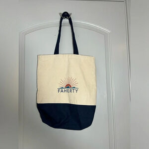 Faherty | Sunrise Natural Canvas Logo Tote